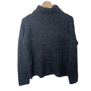 Madewell Belmont Donegal Mockneck Coziest Yarn Speckle Gray Sweater Small